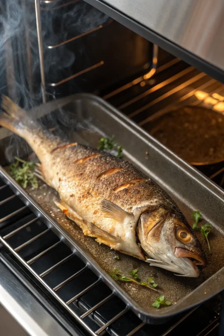 A delicious plate of Branzino Fritto in Friggitrice ad Aria