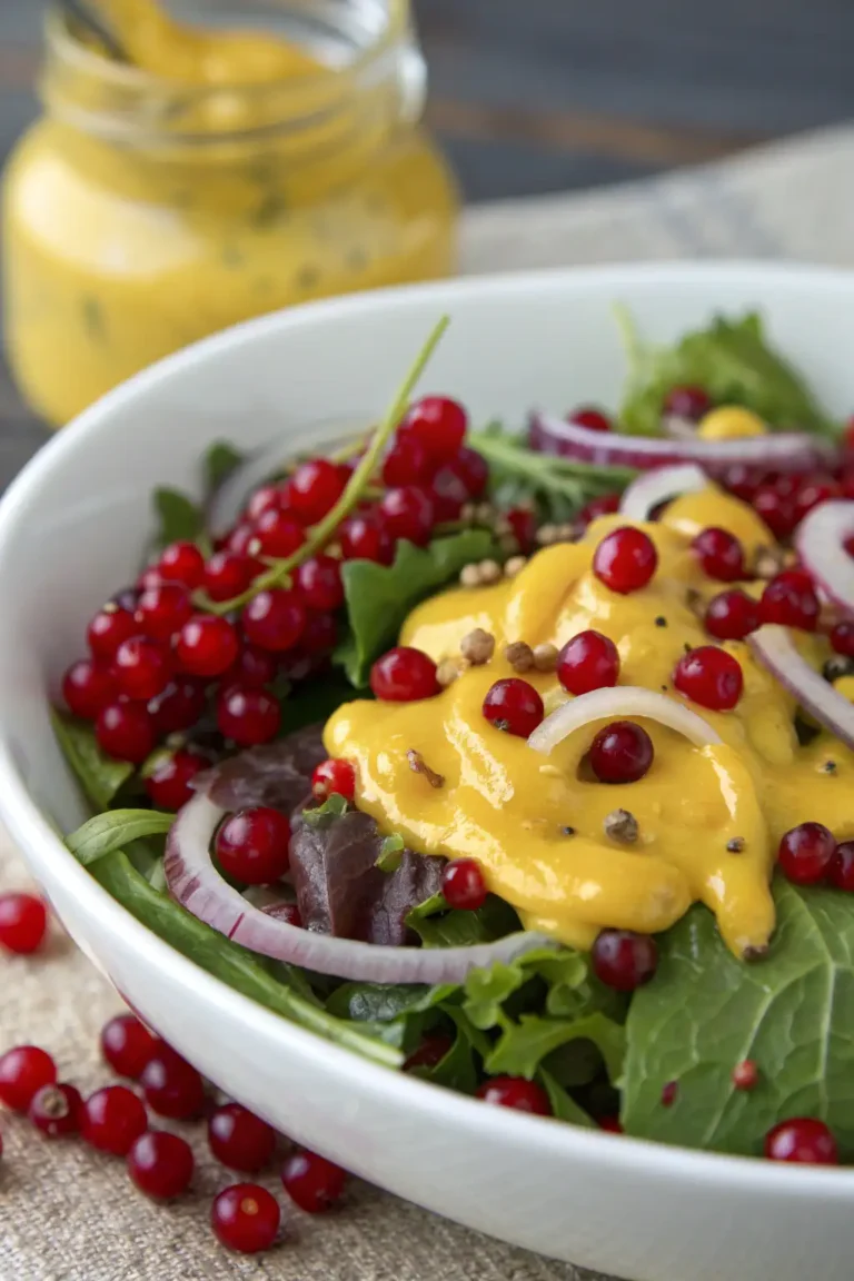 A delicious plate of Condimento per Insalata di Senape e Mirtilli Rossi