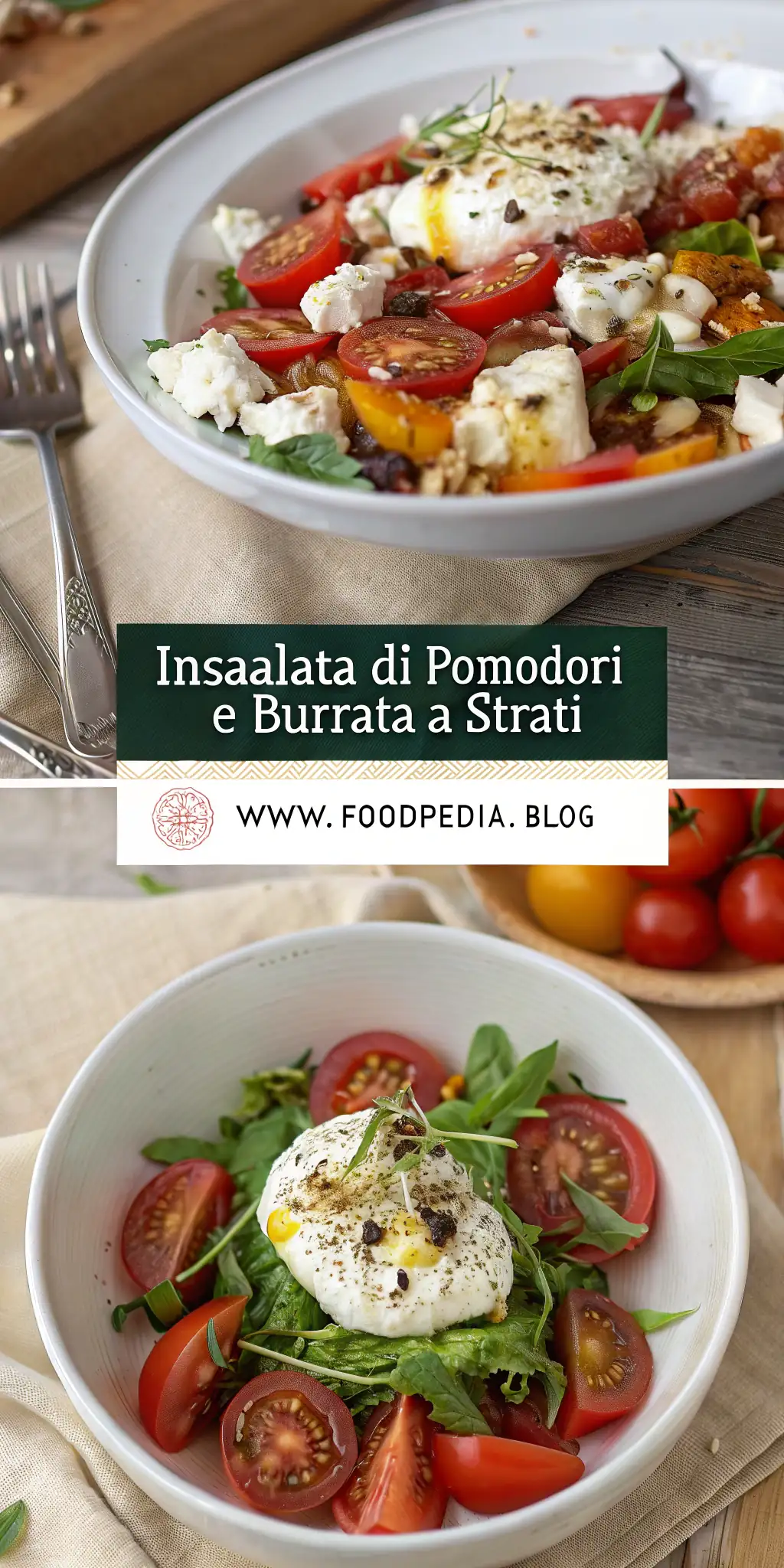 Pinterest image 2 for Insalata di Pomodori e Burrata a Strati