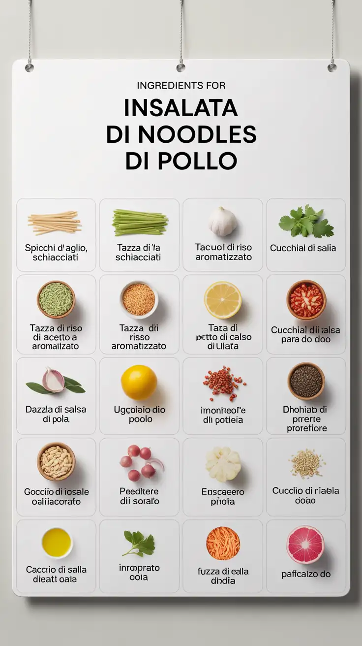 Ingredients for Insalata di Noodles di Pollo