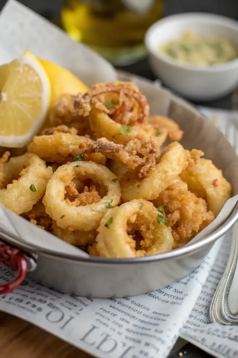 A delicious plate of Calamari Fritti in Friggitrice ad Aria