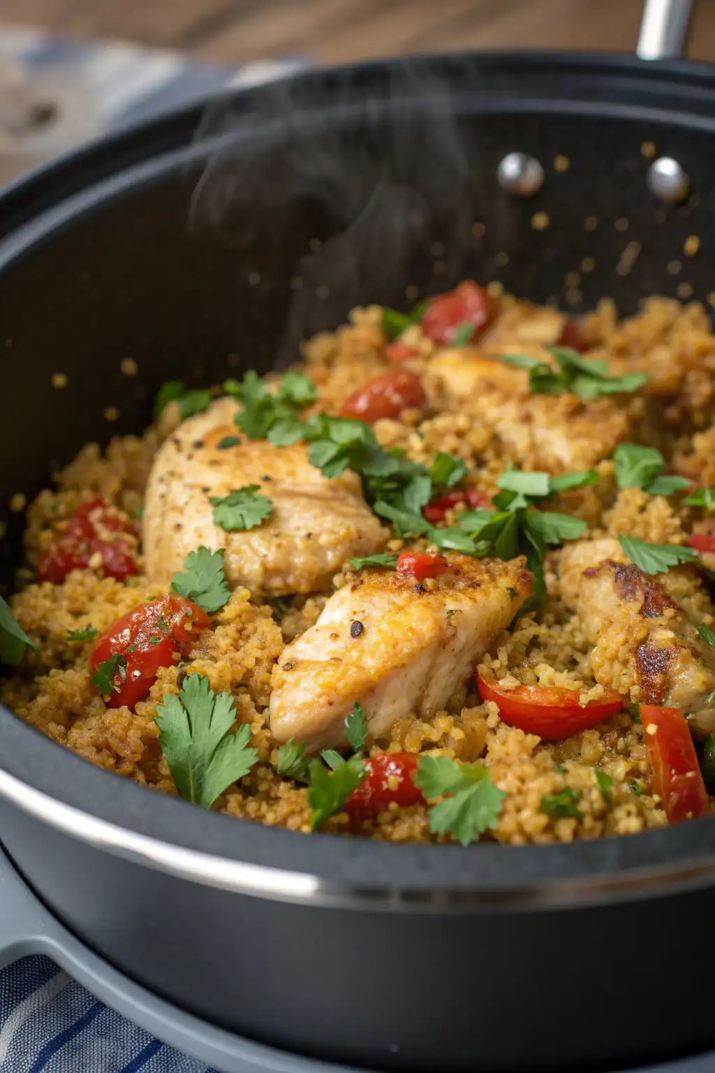 A delicious plate of Pollo e Quinoa in Friggitrice ad Aria