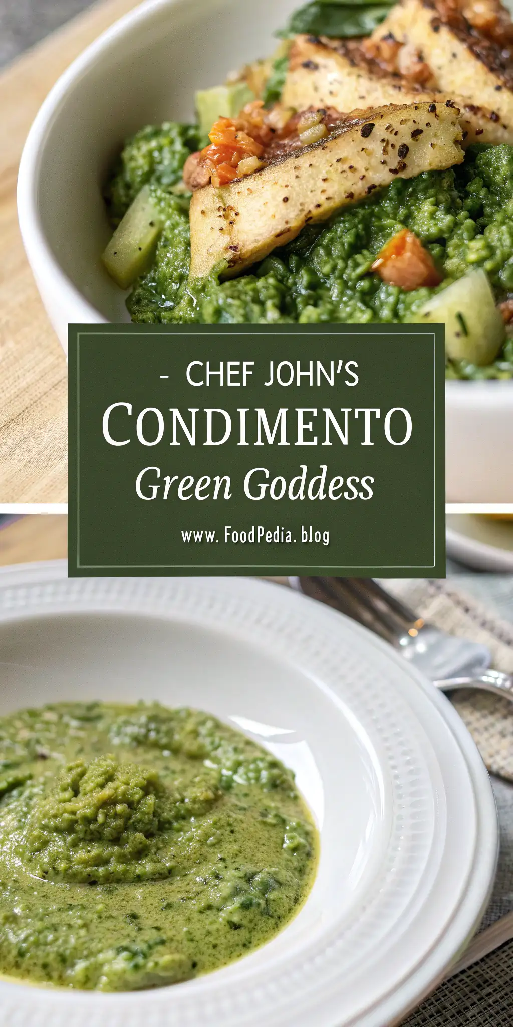 Pinterest image 1 for Condimento Green Goddess di Chef John