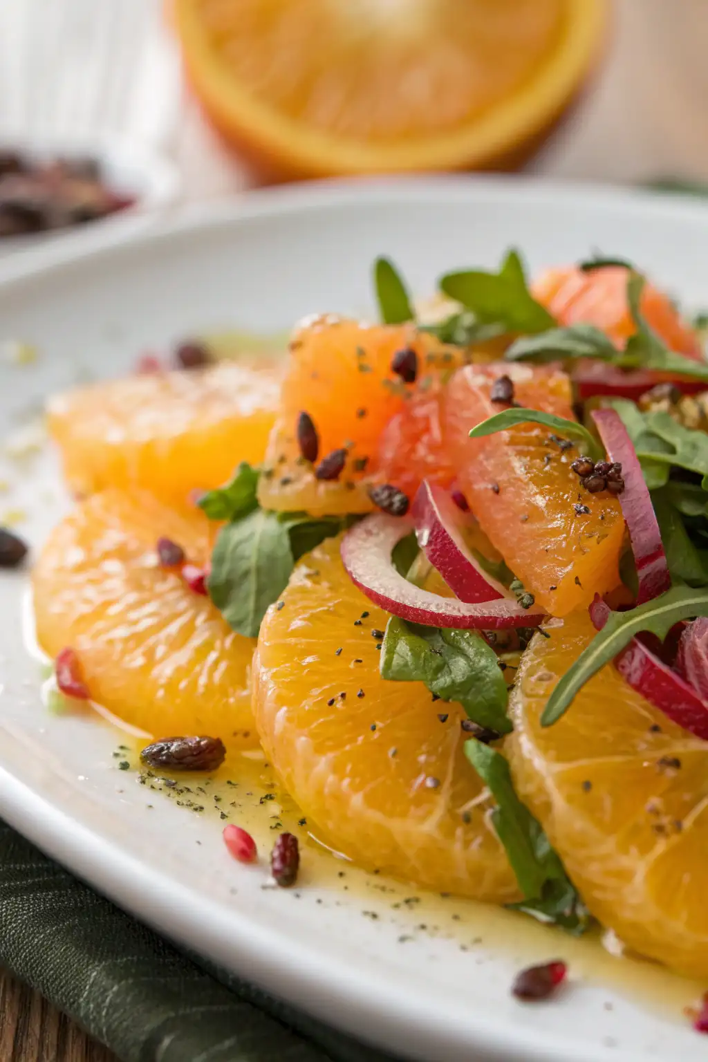 A delicious plate of Vinaigrette all'Arancia e Cumino