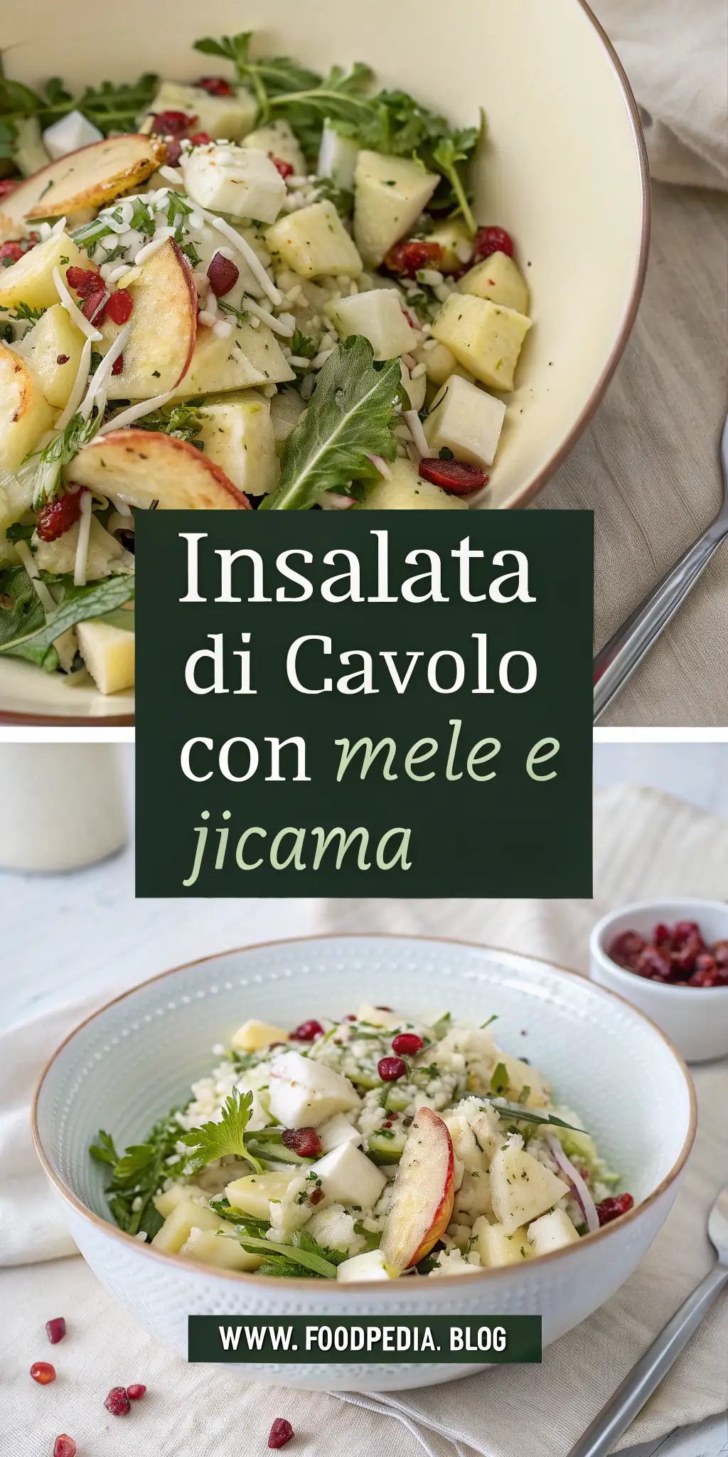 Pinterest image 2 for Insalata di Cavolo con Mele e Jicama