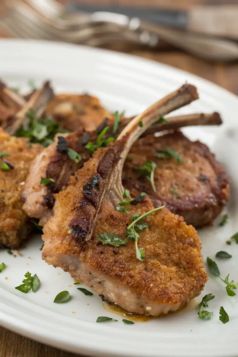 A delicious plate of Costolette di Vitello Fritte ad Aria