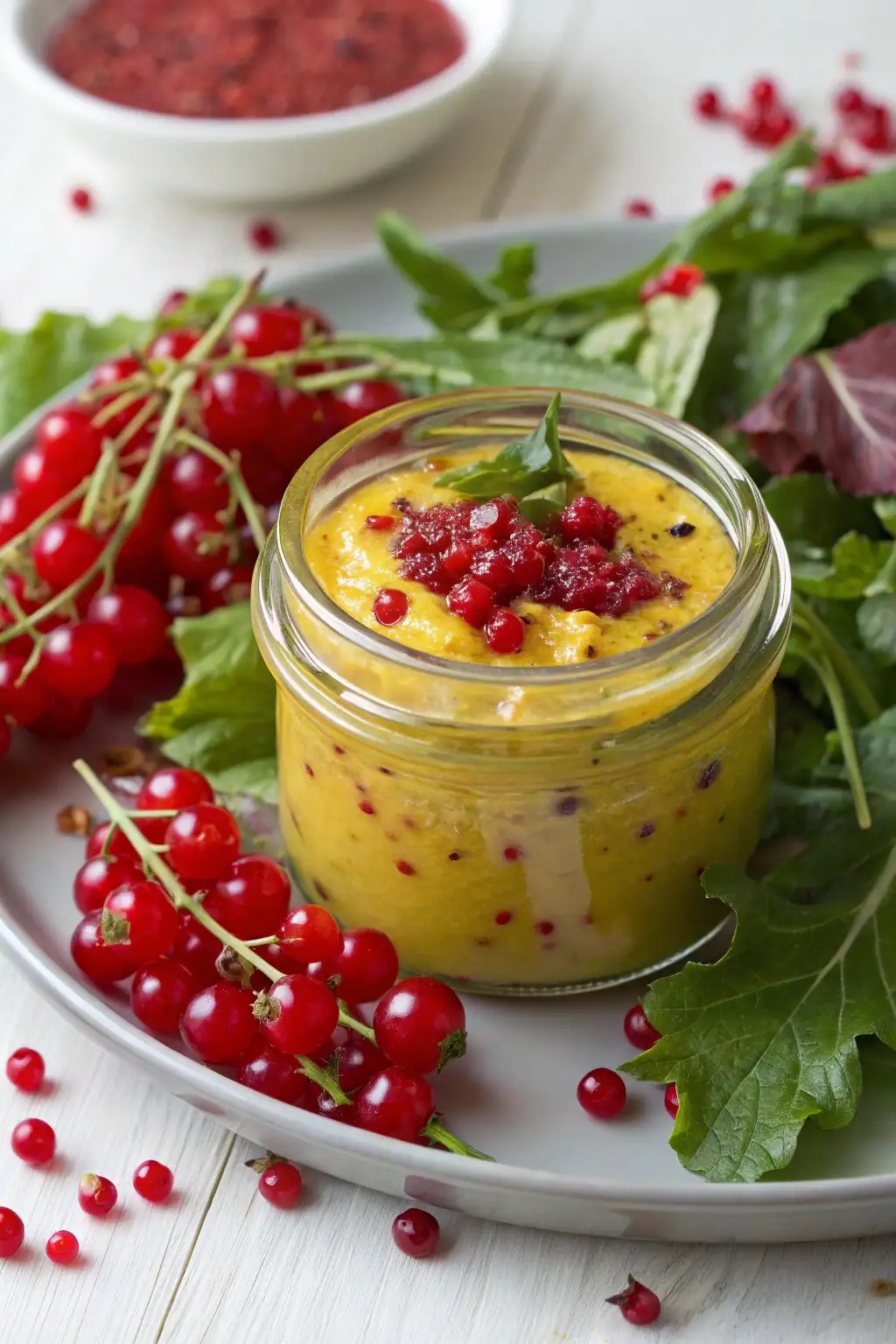 A delicious plate of Condimento per Insalata di Senape e Mirtilli Rossi