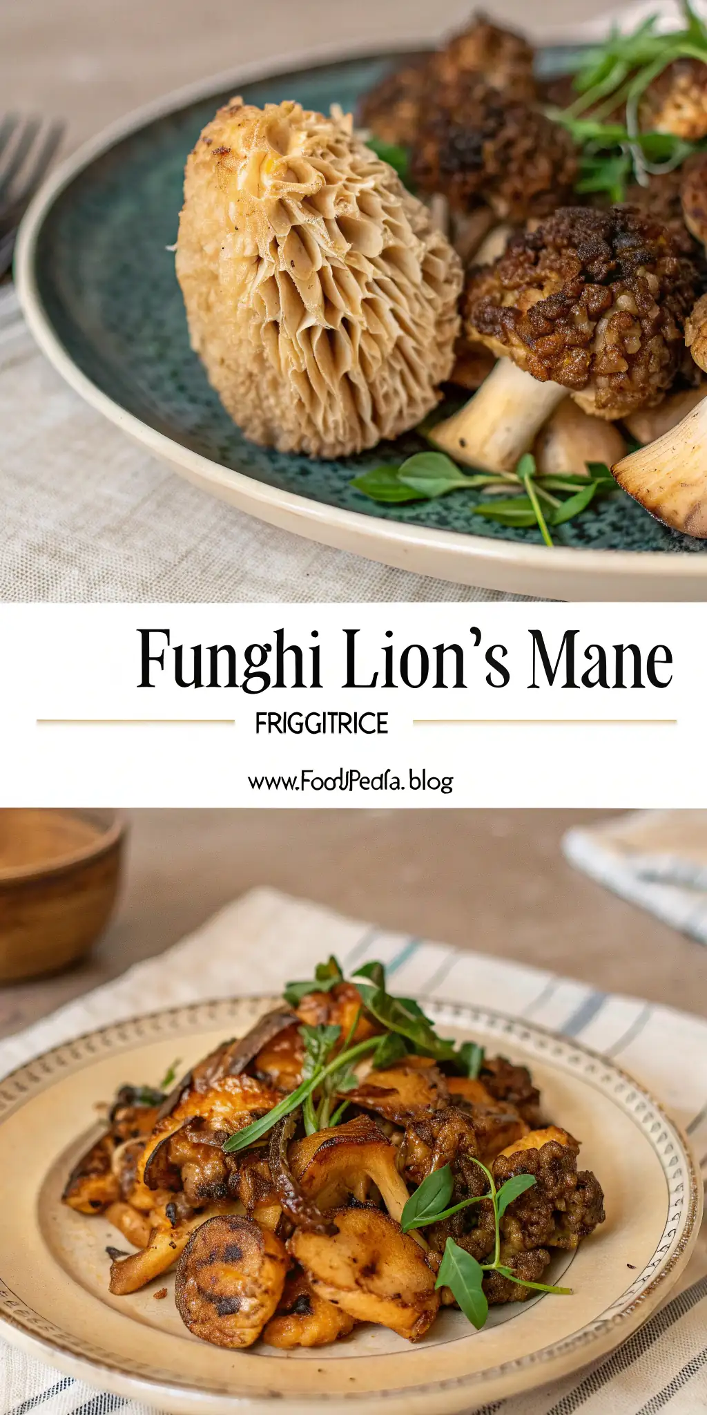 Pinterest image 1 for Funghi Lion's Mane in Friggitrice ad Aria