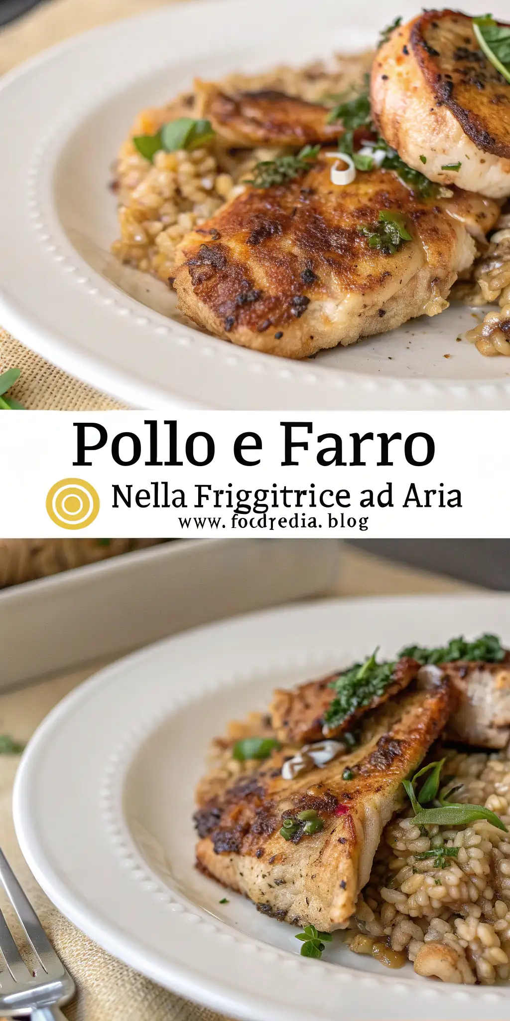 Pinterest image 2 for Pollo e Farro nella Friggitrice ad Aria