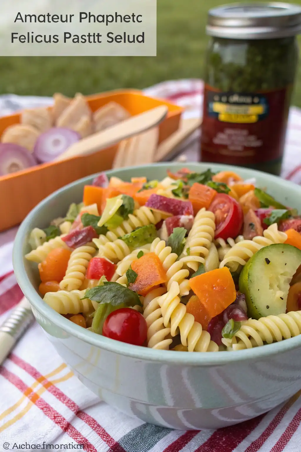 A delicious plate of L'insalata di pasta perfetta per il picnic