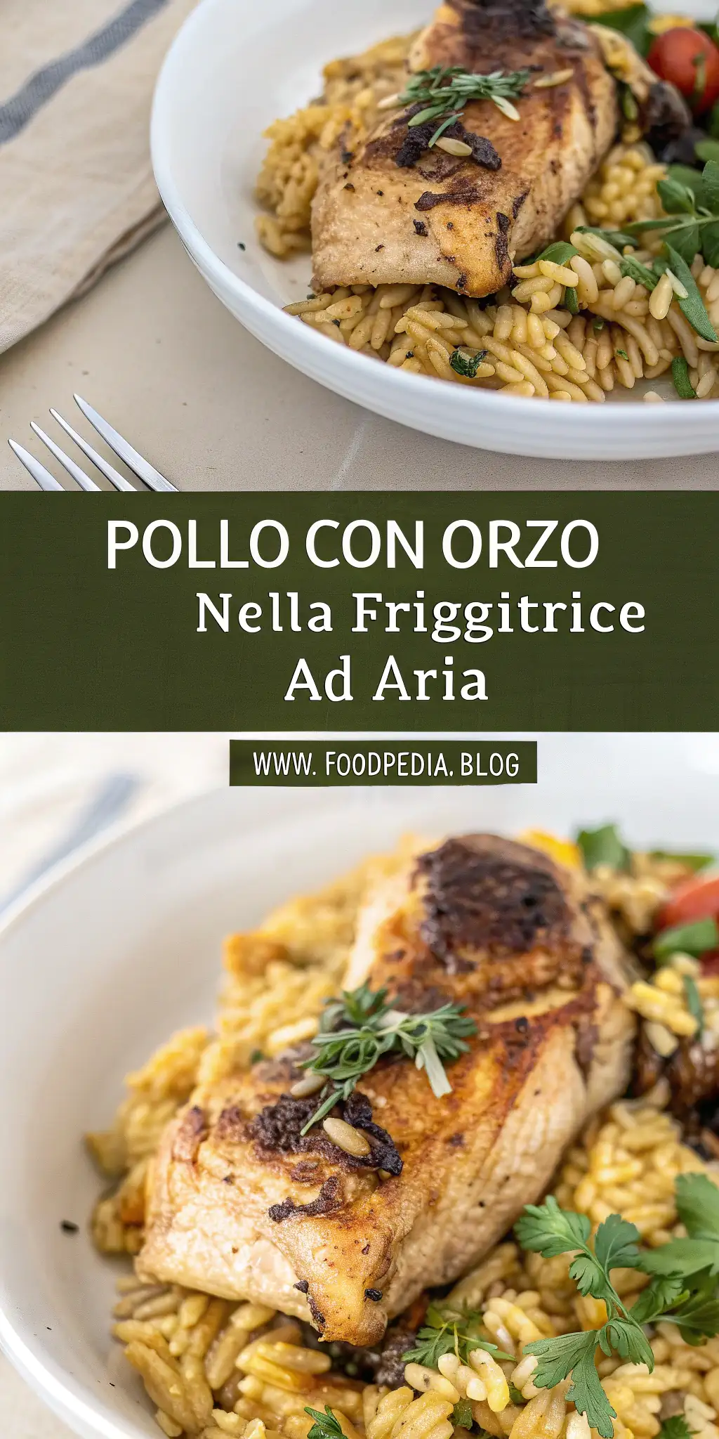 Pinterest image 2 for Pollo con Orzo nella Friggitrice ad Aria
