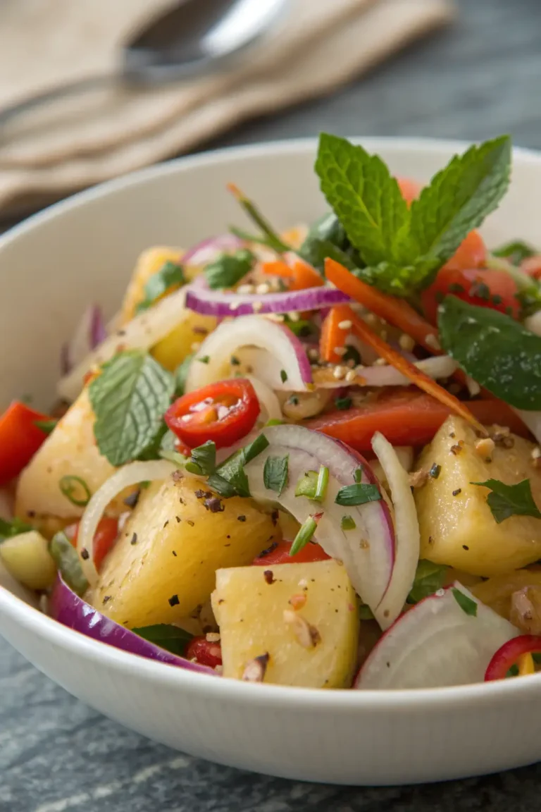 A delicious plate of Insalata di Patate Ispirata alla Thailandia
