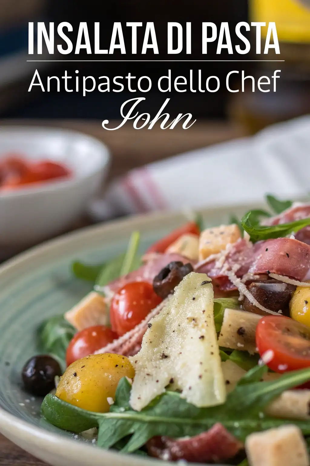 A delicious plate of Insalata di Pasta Antipasto dello Chef John