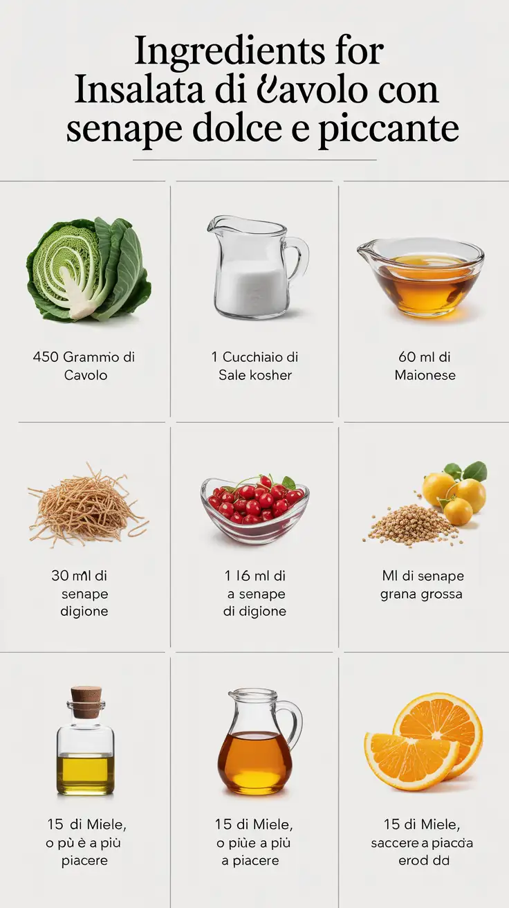 Ingredients for Insalata di Cavolo con Senape Dolce e Piccante