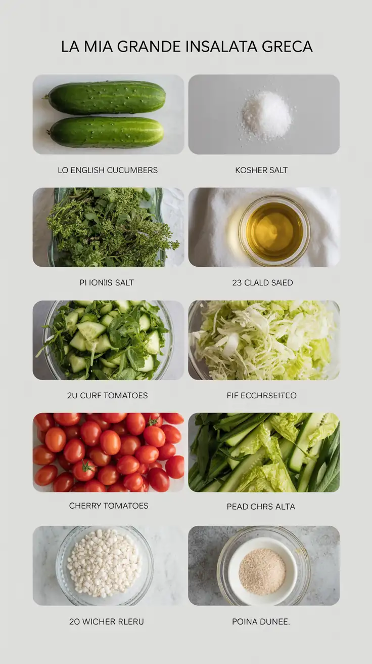 Ingredients for La Mia Grande Insalata Greca