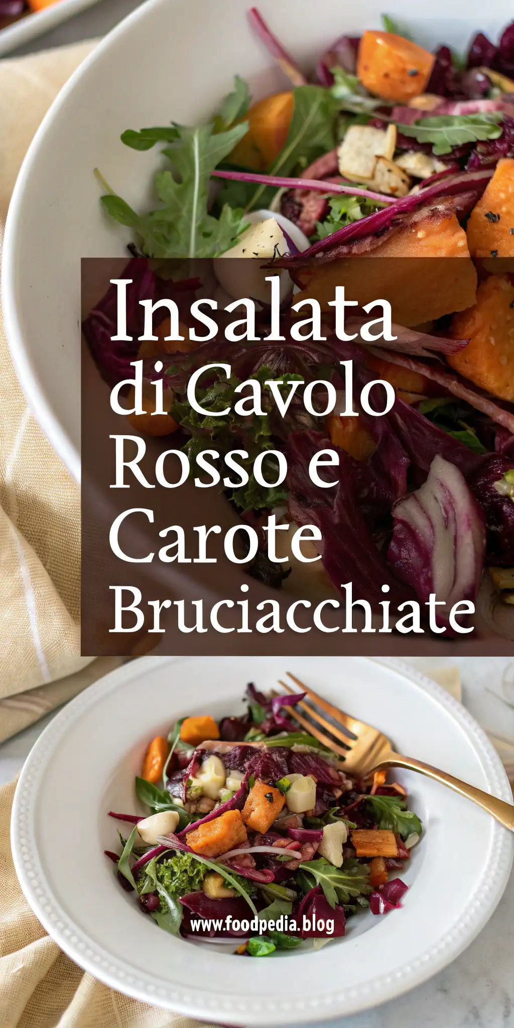 Pinterest image 1 for Insalata di Cavolo Rosso e Carote Bruciacchiate