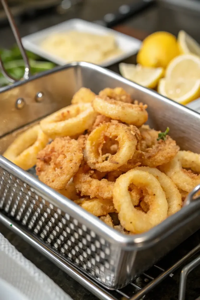 A delicious plate of Calamari Fritti in Friggitrice ad Aria