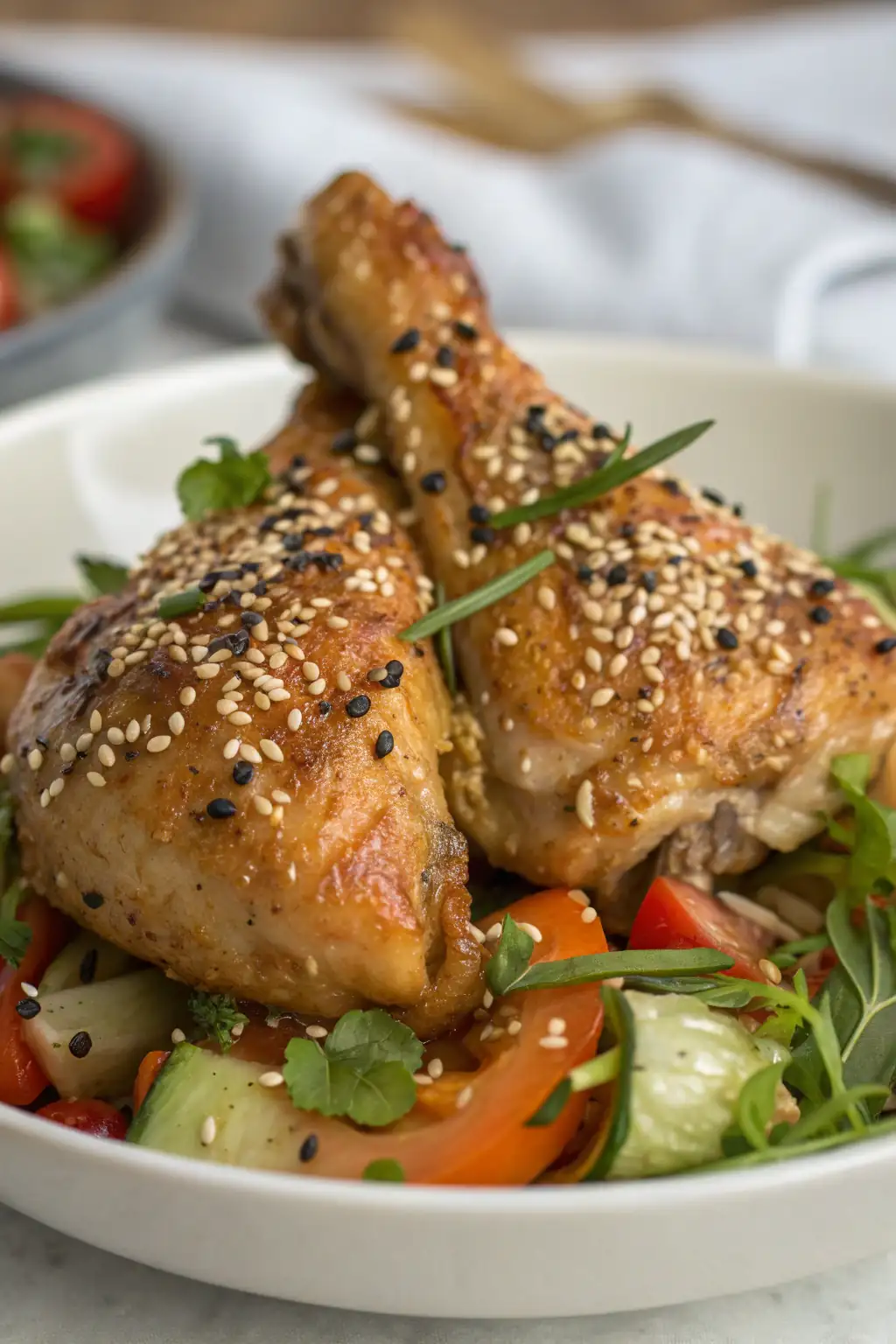 A delicious plate of Pollo ai Semi di Sesamo in Friggitrice ad Aria