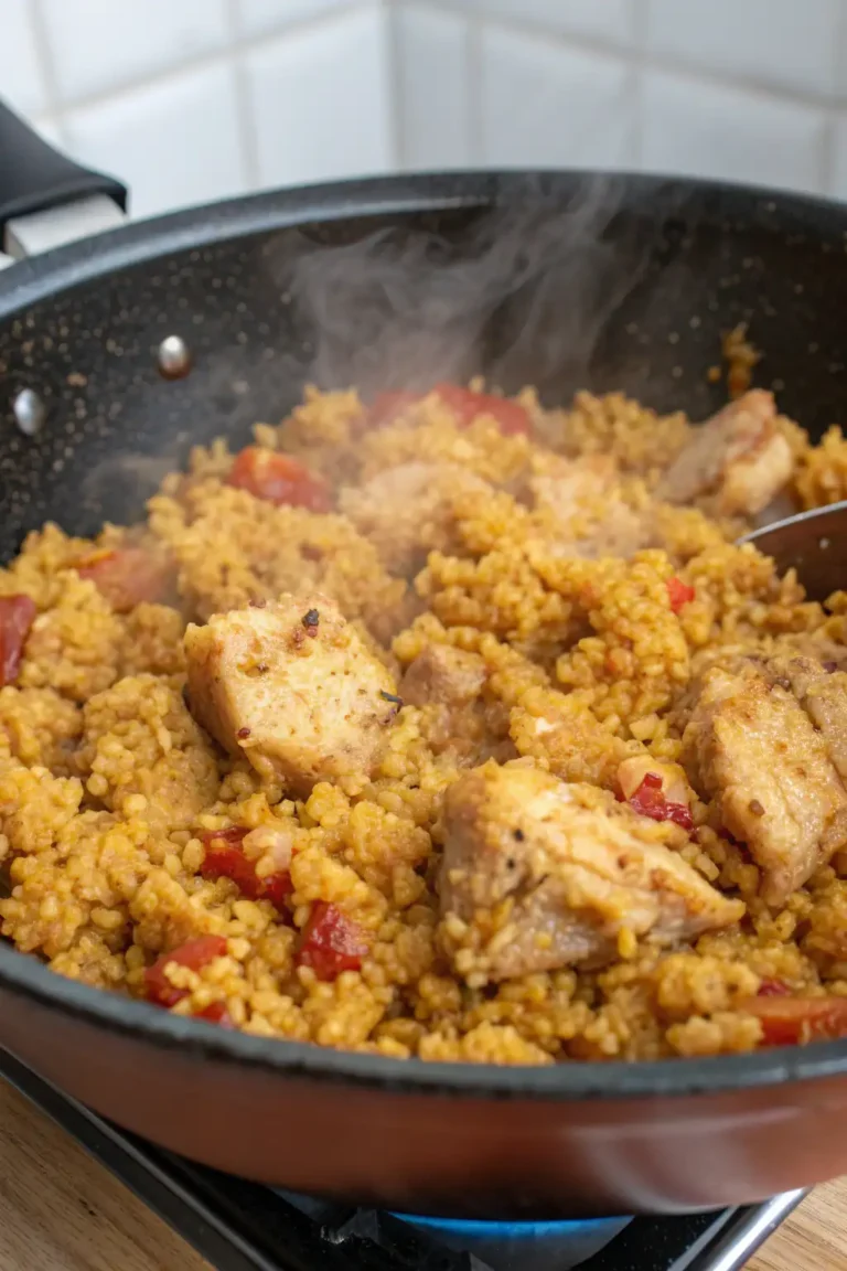 A delicious plate of Pollo Bulgur nella Friggitrice ad Aria
