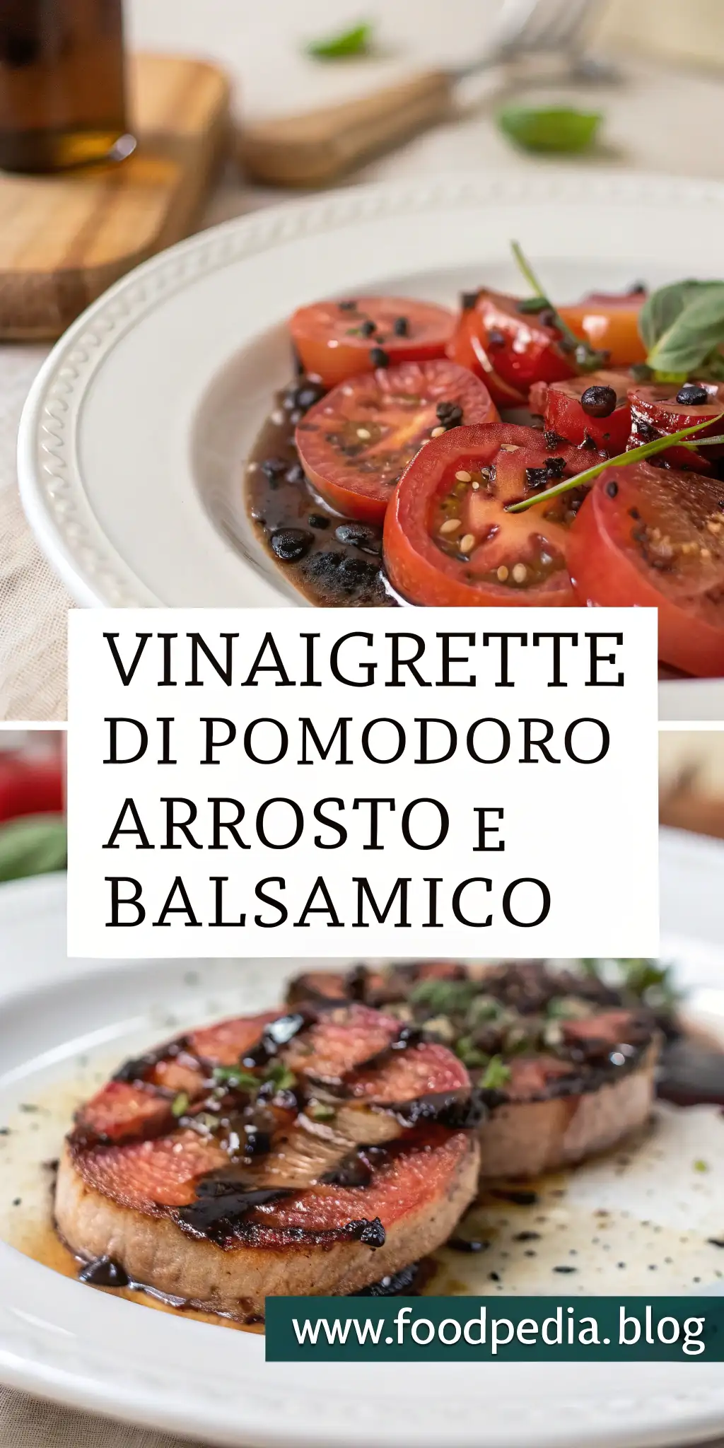 Pinterest image 1 for Vinaigrette di Pomodoro Arrosto e Balsamico
