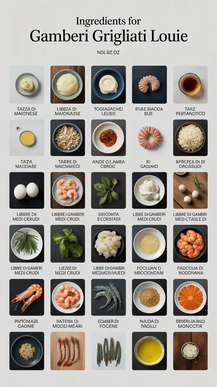 Ingredients for Gamberi Grigliati Louie