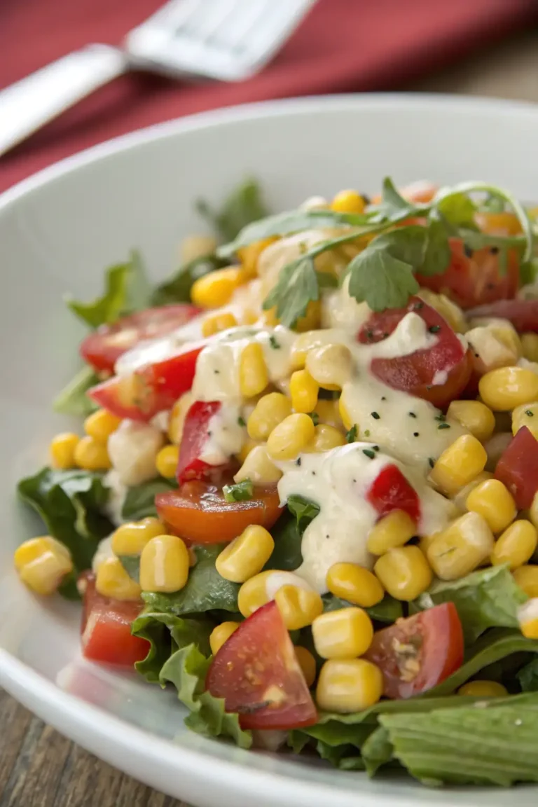 A delicious plate of Insalata di Mais con Salsa Italiana Cremosa