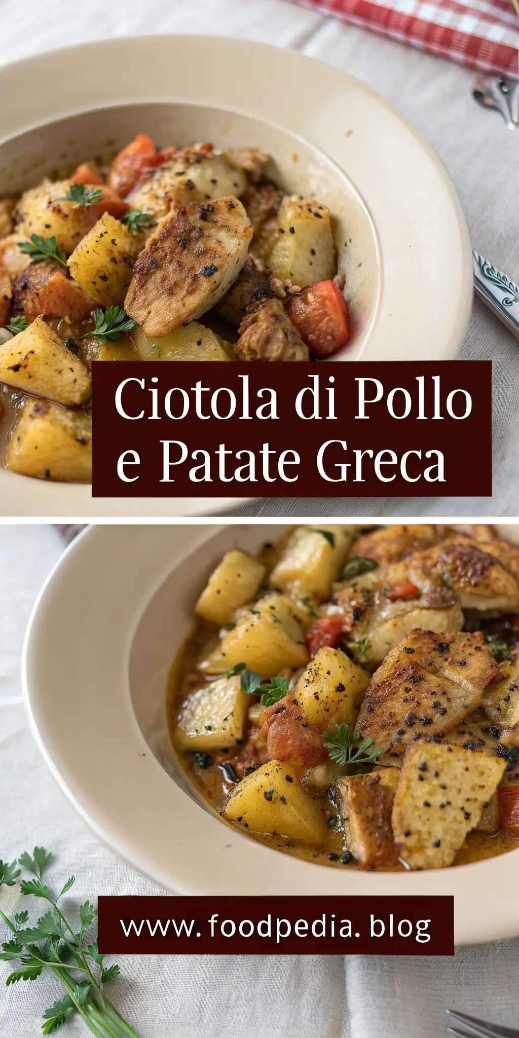Pinterest image 1 for Ciotola di Pollo e Patate Greca