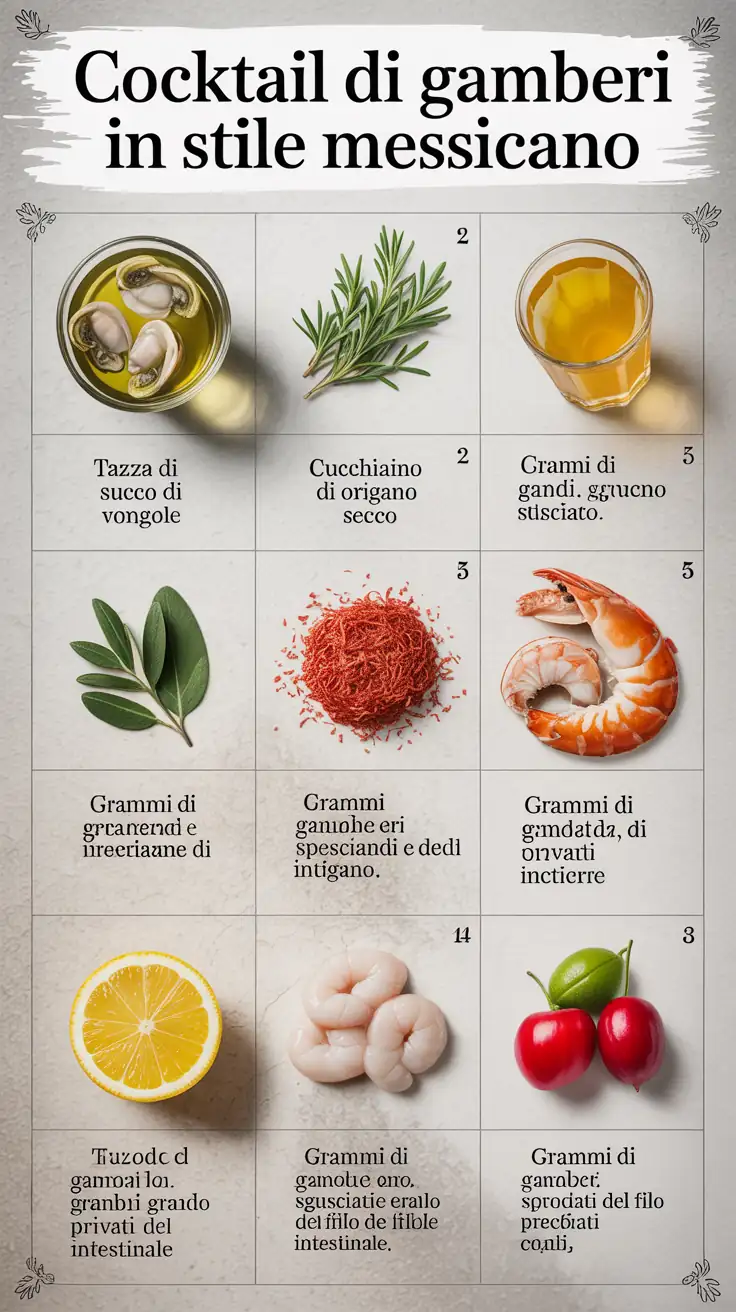 Ingredients for Cocktail di Gamberi in Stile Messicano