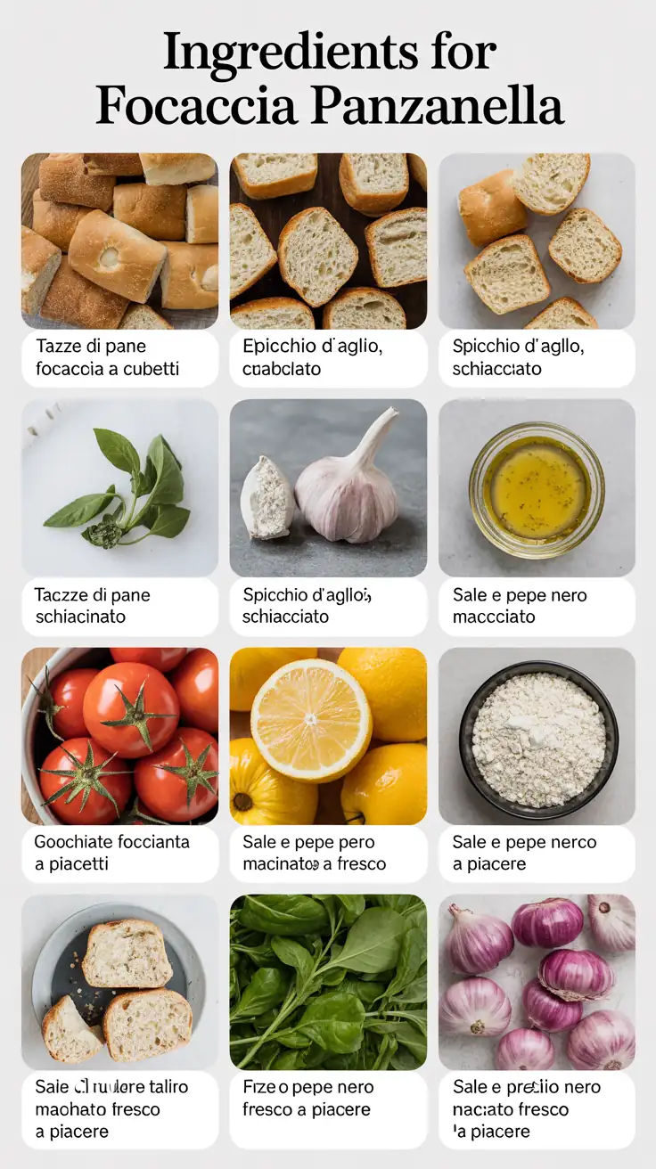 Ingredients for Focaccia Panzanella
