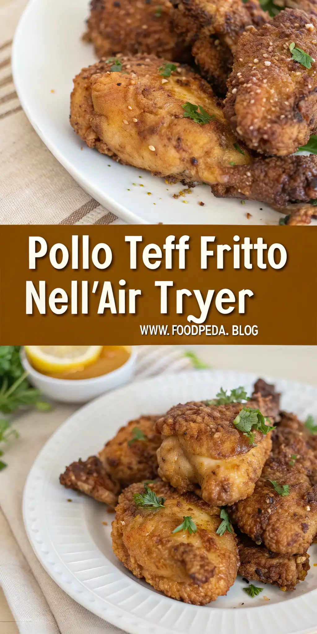 Pinterest image 1 for Pollo Teff Fritto nell'Air Fryer