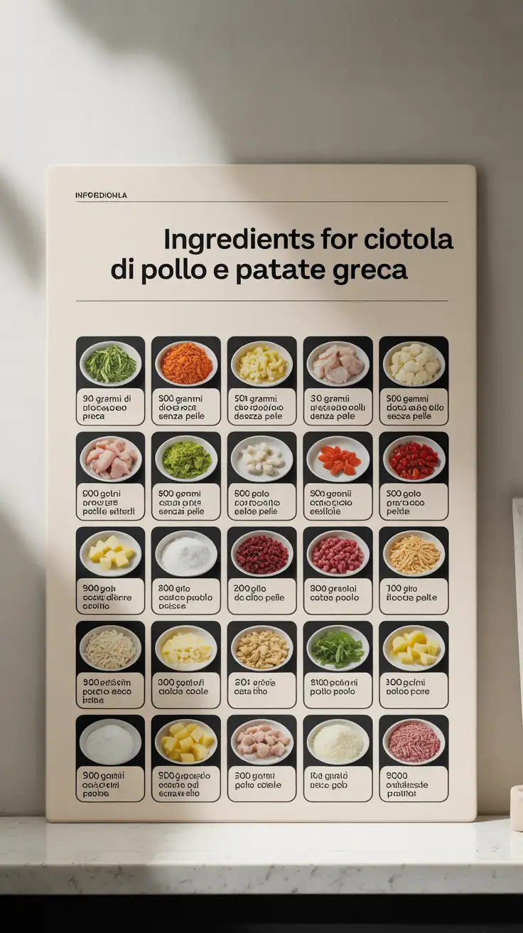 Ingredients for Ciotola di Pollo e Patate Greca