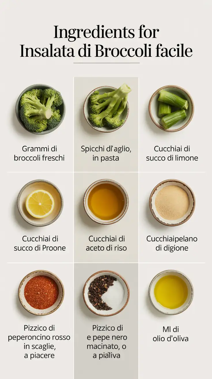 Ingredients for Insalata di Broccoli Facile