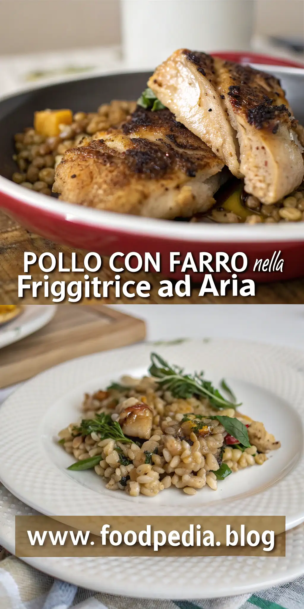 Pinterest image 1 for Pollo con Farro nella Friggitrice ad Aria