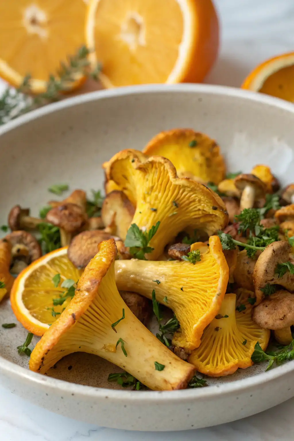 A delicious plate of Chanterelles in Friggitrice ad Aria