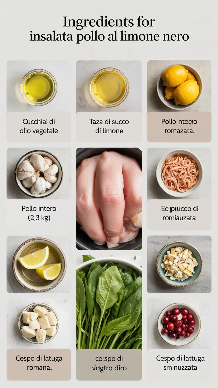 Ingredients for Insalata di Pollo al Limone Nero