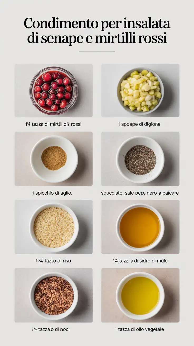 Ingredients for Condimento per Insalata di Senape e Mirtilli Rossi