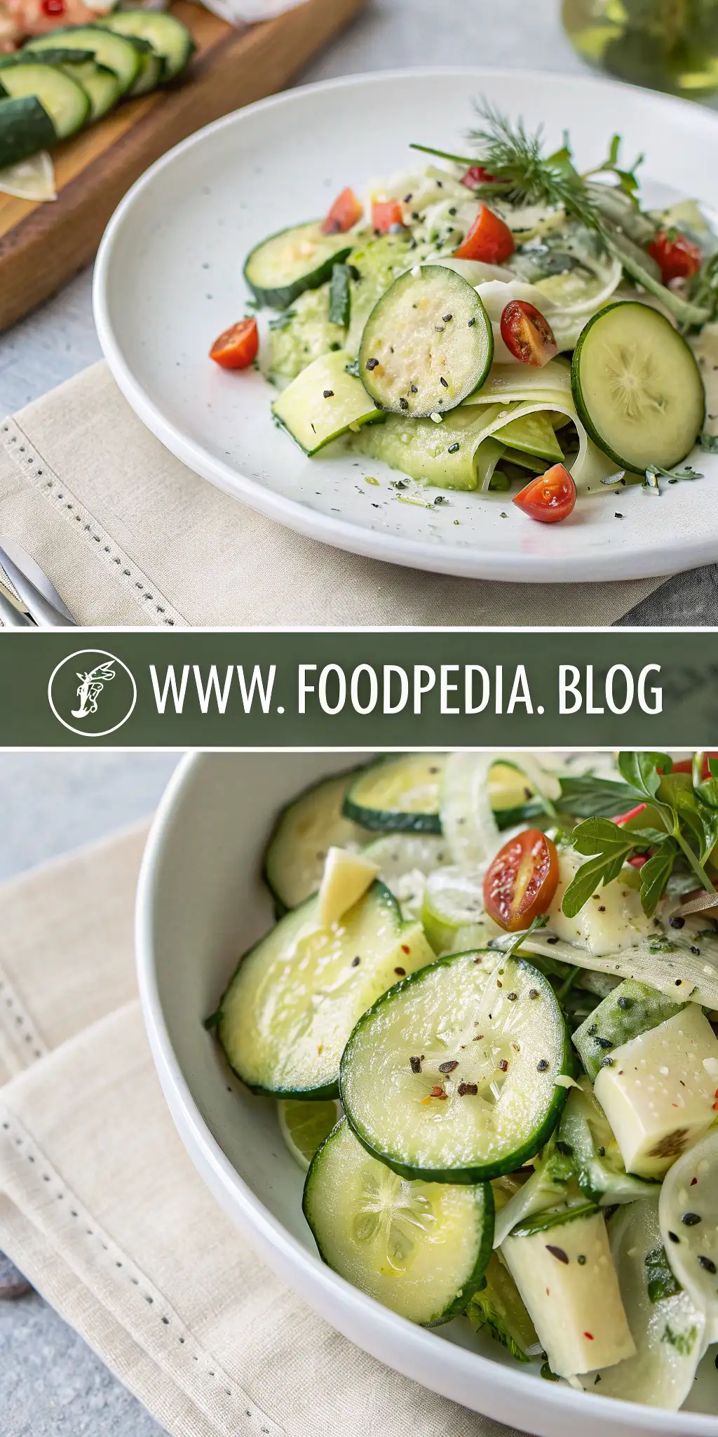 Pinterest image 1 for Insalata di Cetrioli Schiacciati