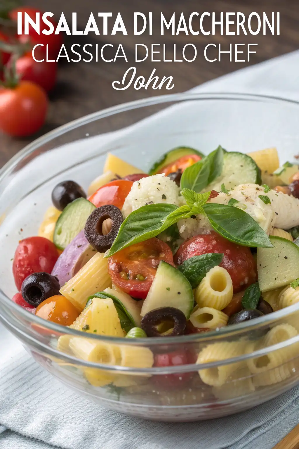 A delicious plate of Insalata di Maccheroni Classica dello Chef John