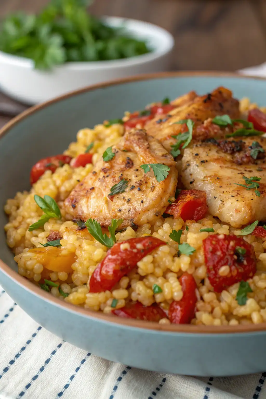 A delicious plate of Pollo e Miglio nella Friggitrice ad Aria