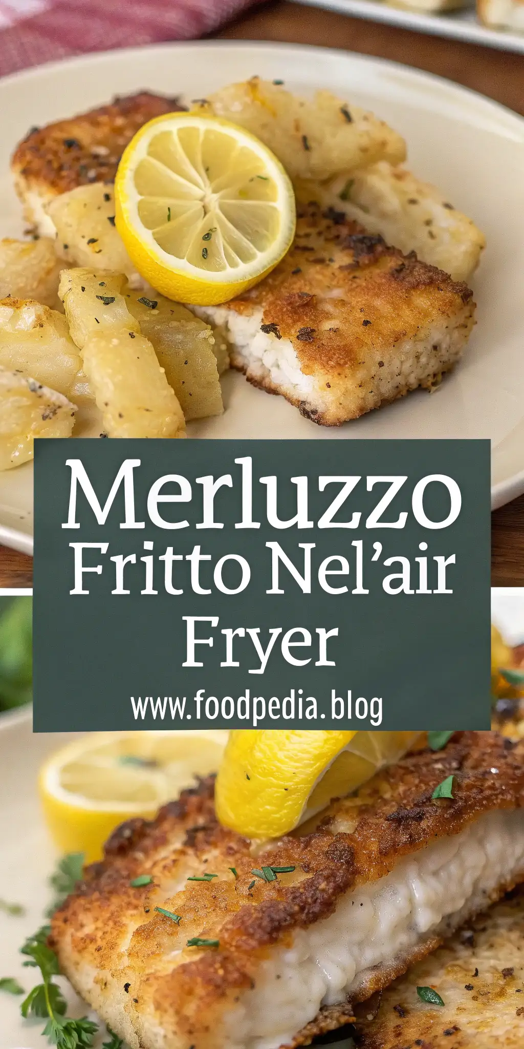 Pinterest image 2 for Merluzzo Fritto nell'Air Fryer