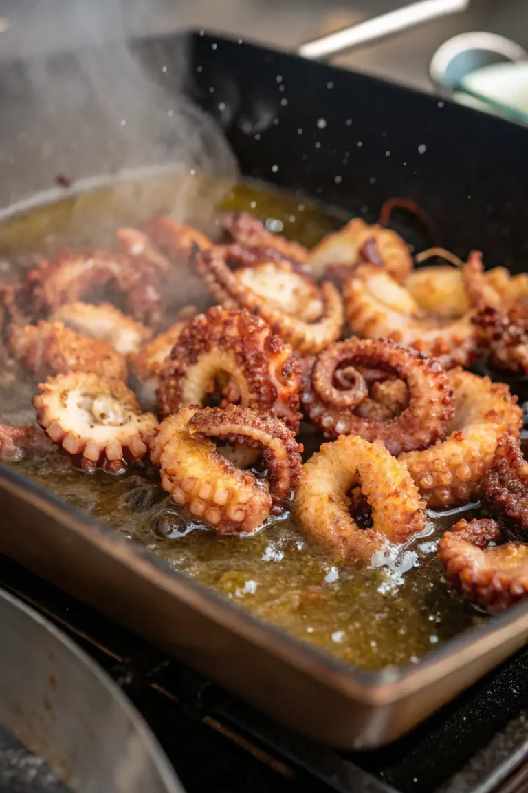 A delicious plate of Polpo Fritto in Friggitrice ad Aria