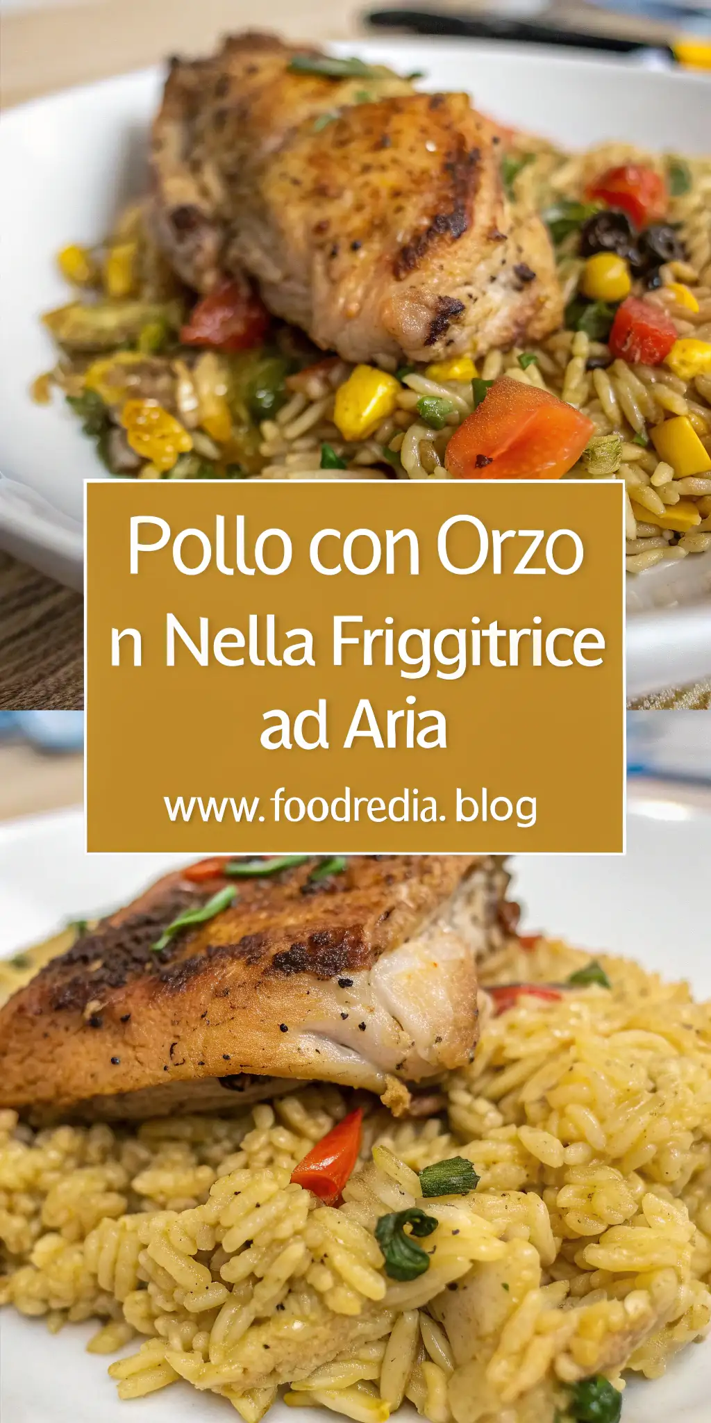 Pinterest image 1 for Pollo con Orzo nella Friggitrice ad Aria