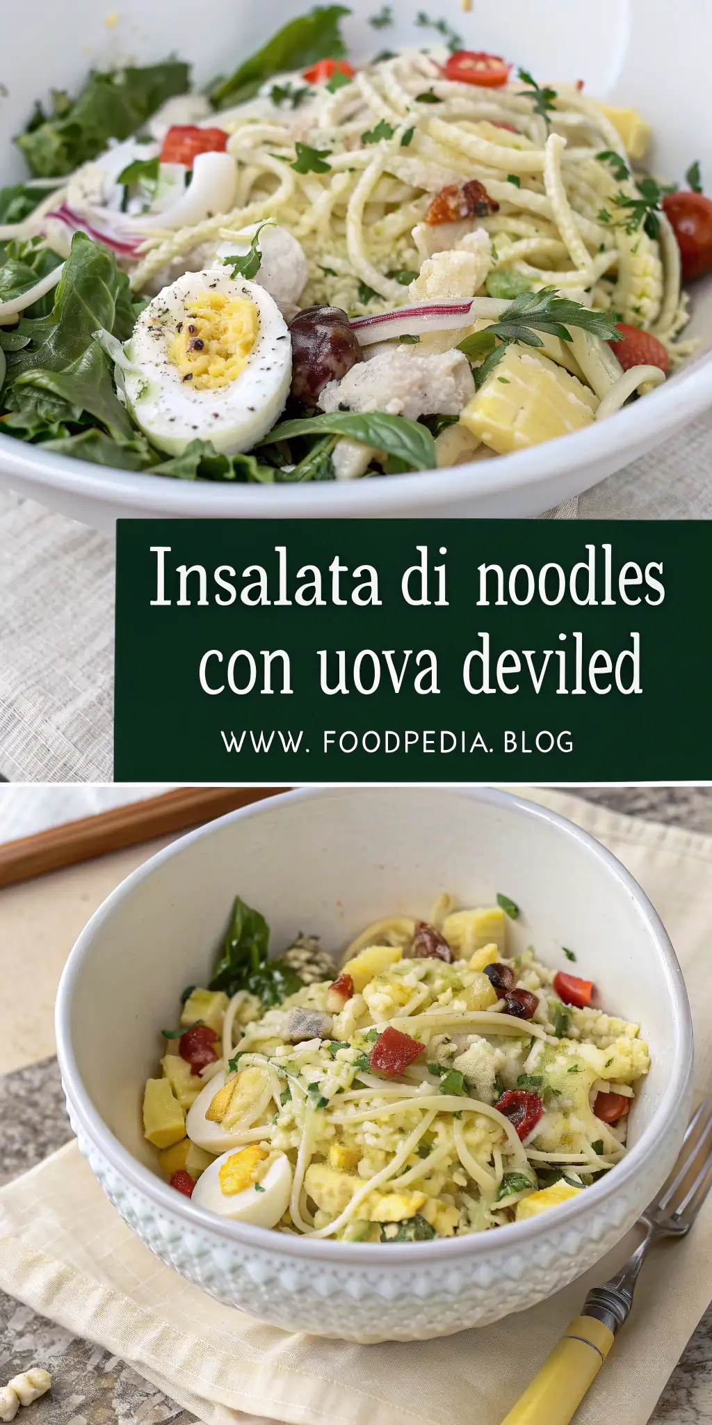 Pinterest image 2 for Insalata di Noodles con Uova Deviled