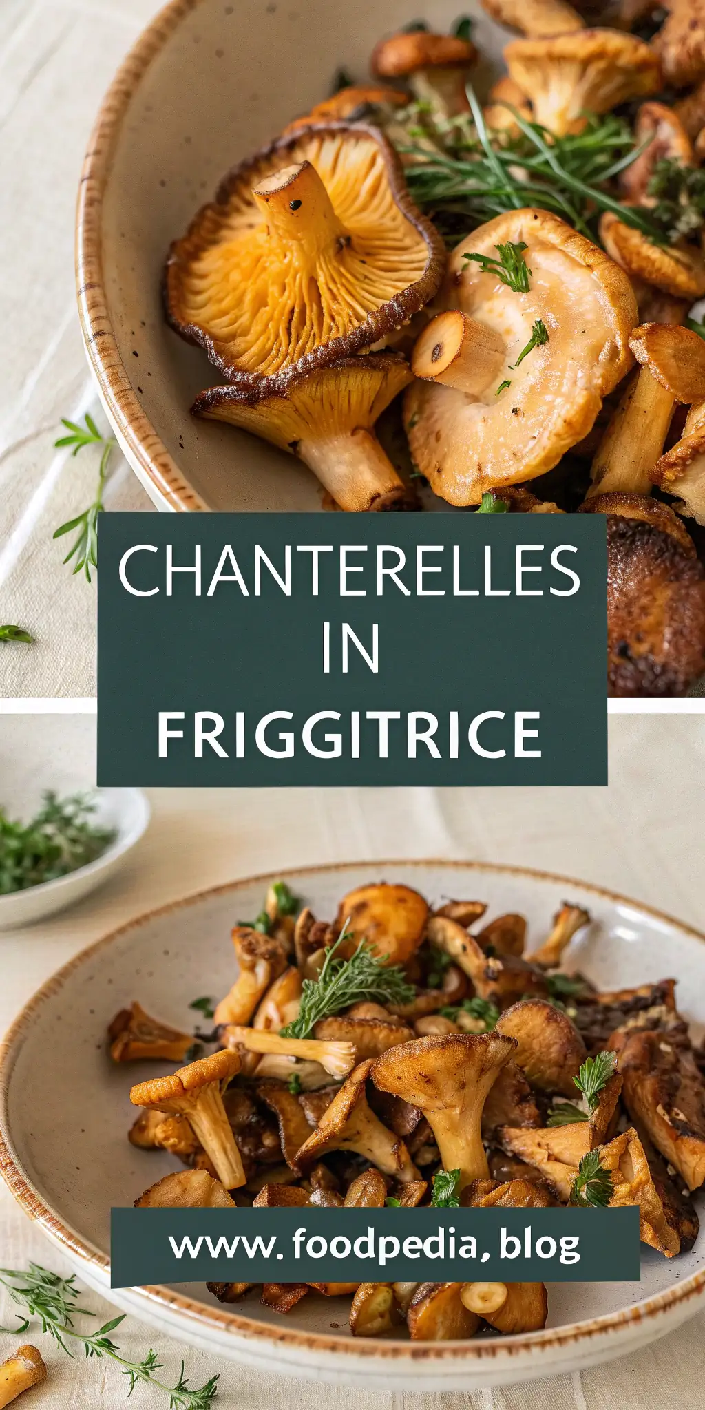 Pinterest image 1 for Chanterelles in Friggitrice ad Aria