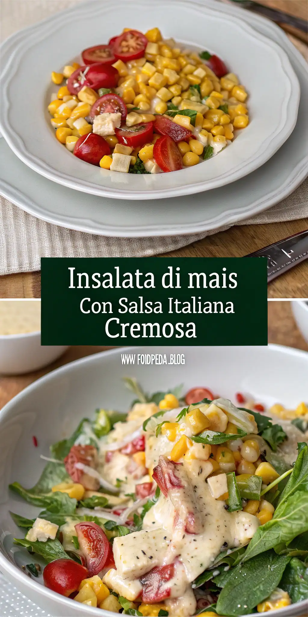 Pinterest image 1 for Insalata di Mais con Salsa Italiana Cremosa