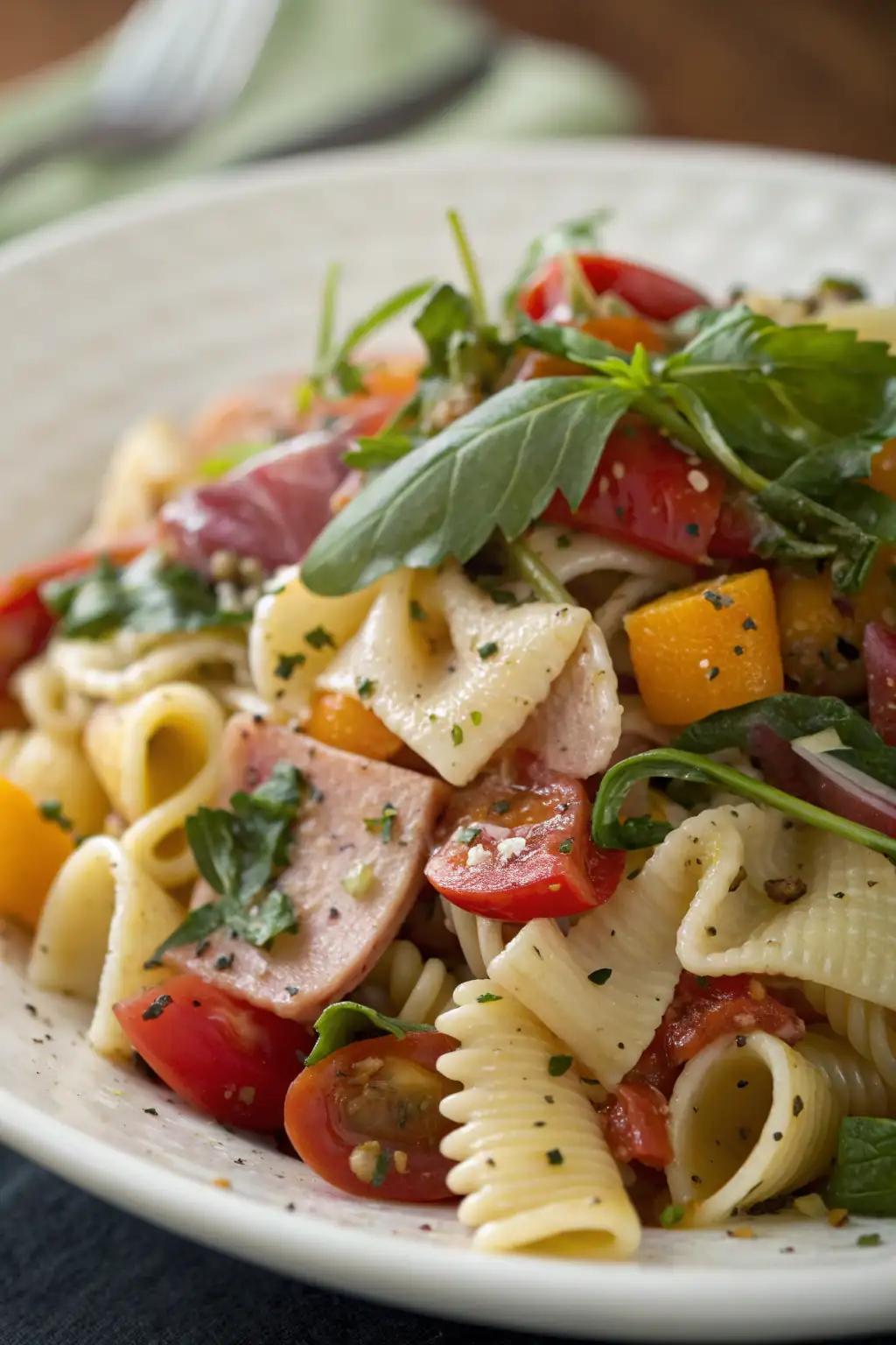 A delicious plate of Insalata di Pasta Antipasto dello Chef John