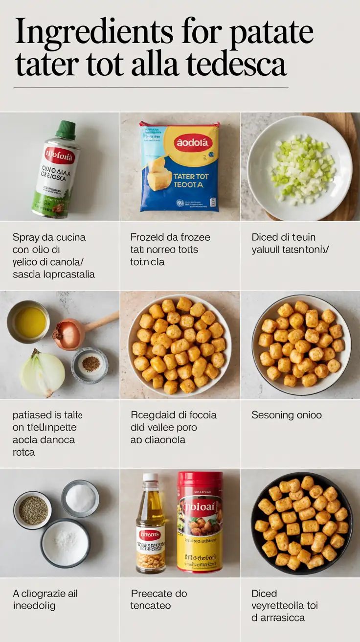 Ingredients for Insalata di Patate Tater Tot alla Tedesca