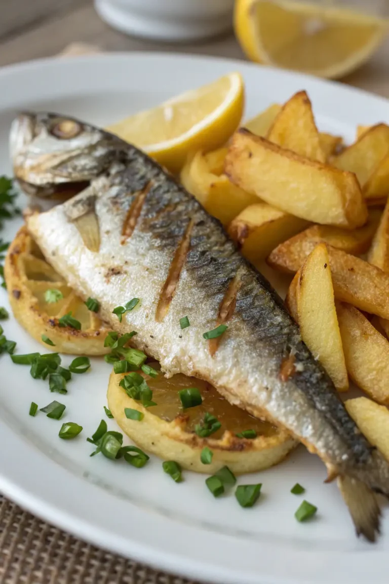 A delicious plate of Pesce e Patatine Fritte in Friggitrice ad Aria