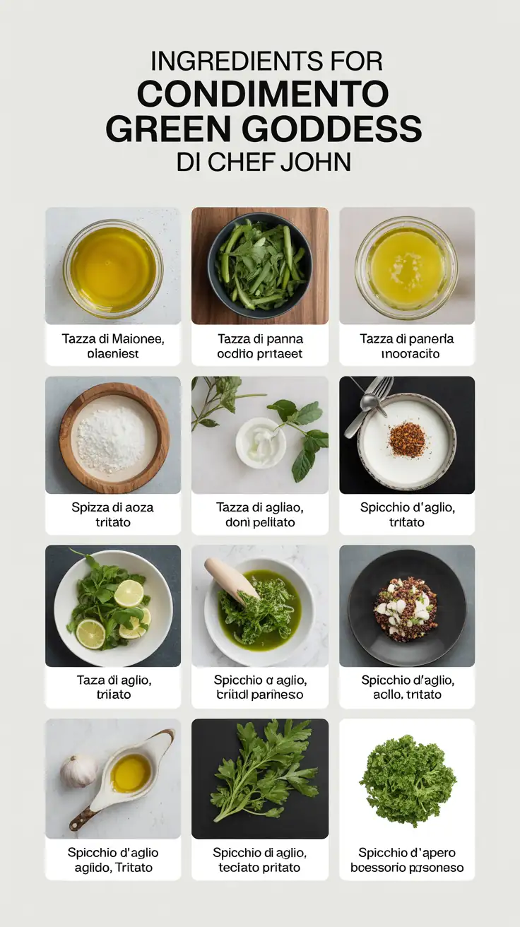 Ingredients for Condimento Green Goddess di Chef John