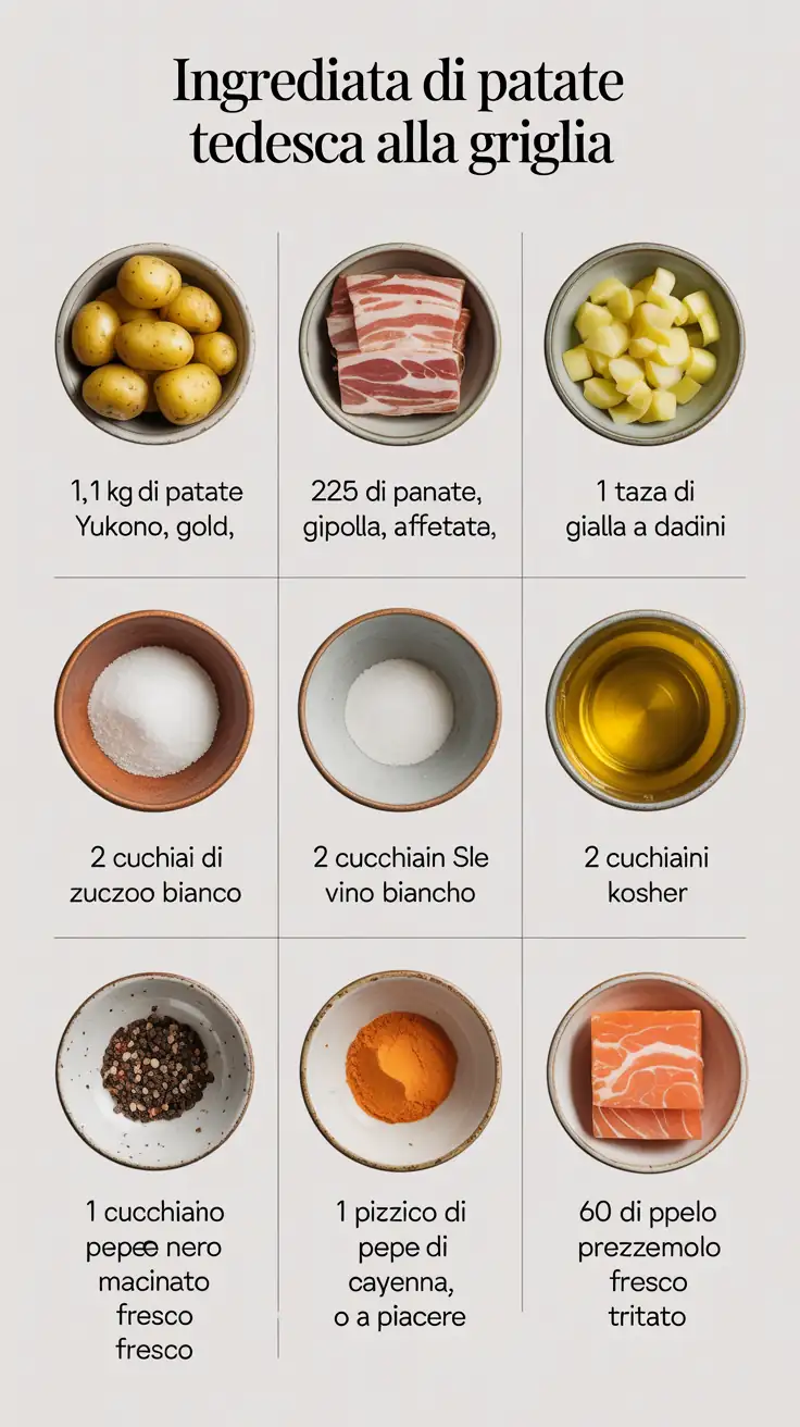 Ingredients for Insalata di Patate Tedesca alla Griglia